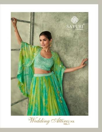 SAYURI WEDDING ATTIRES NX VOL-01 DESIGNER HALDI & MEHANDI LEHENGA CHOLI WHOLESALER IN SURAT